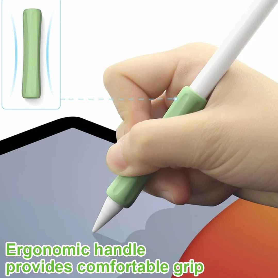 WeddHuis 3 sztuki uchwyt iPadPencil silikonowy ergonomiczny etui akcesoria Grip kompatybilny z iPad Pencil Pro, iPad Pencil2. (Różowy+Fioletowy+Zielony)