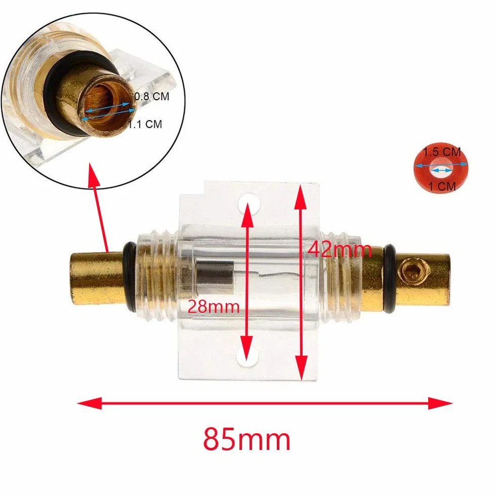 ETOPARS 40 A Inline AGU uchwyt bezpiecznika samochodowy audio bezpieczeństwo ochrona szklana rurka pozłacana z 2 szt. bezpieczników AGU 40 A do drutu o przekroju 4 6 8