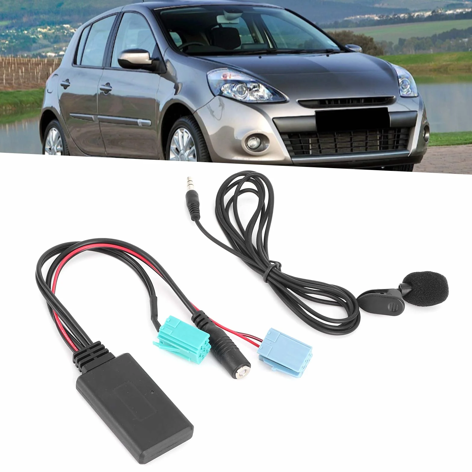 6Pin Kabel Audio Bluetooth Samochodowe Stereo AUX-IN Adapter Kabel Audio Bluetooth DC12V z Mikrofonem do Espace