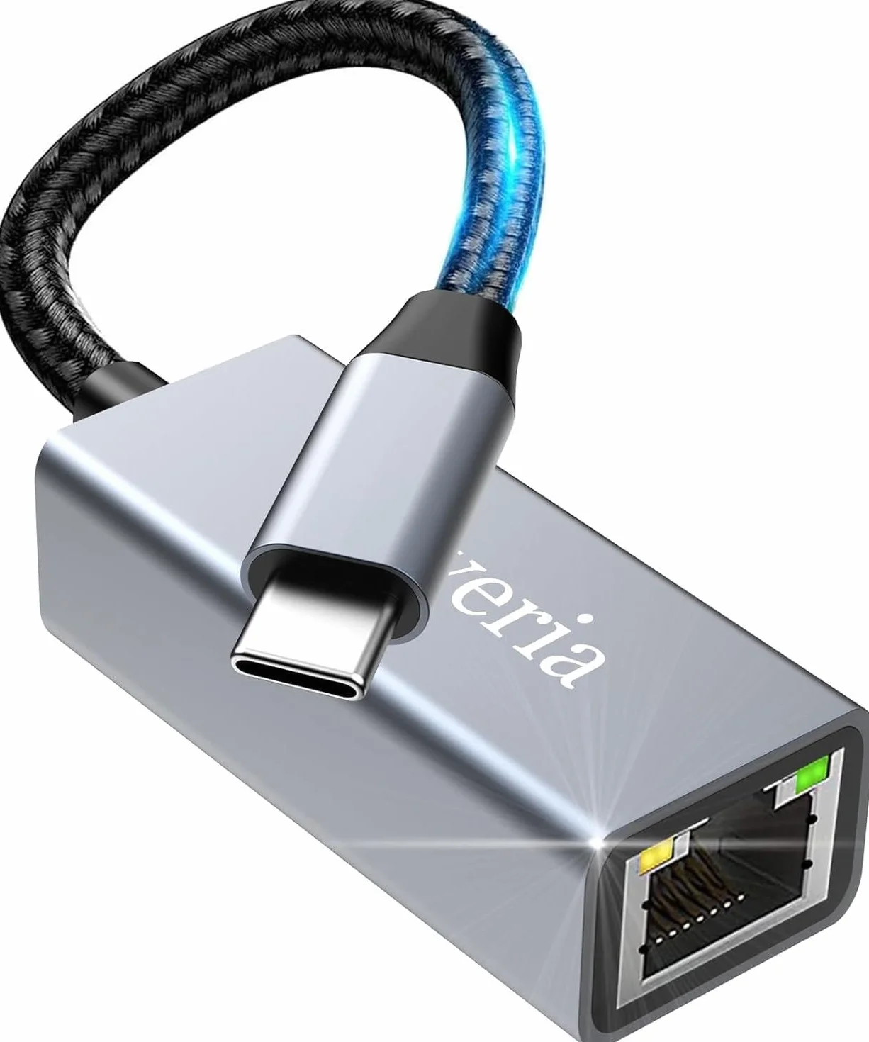 Adapter USB C do Ethernet, Oliveria USB C do RJ45 Gigabit Ethernet LAN Adapter sieciowy dla iPhone 15 Pro, iPad Pro/Air, MacBook Pro/MacBook Air M1 M2, Galaxy S23, Surface Book, Dell XPS itp.