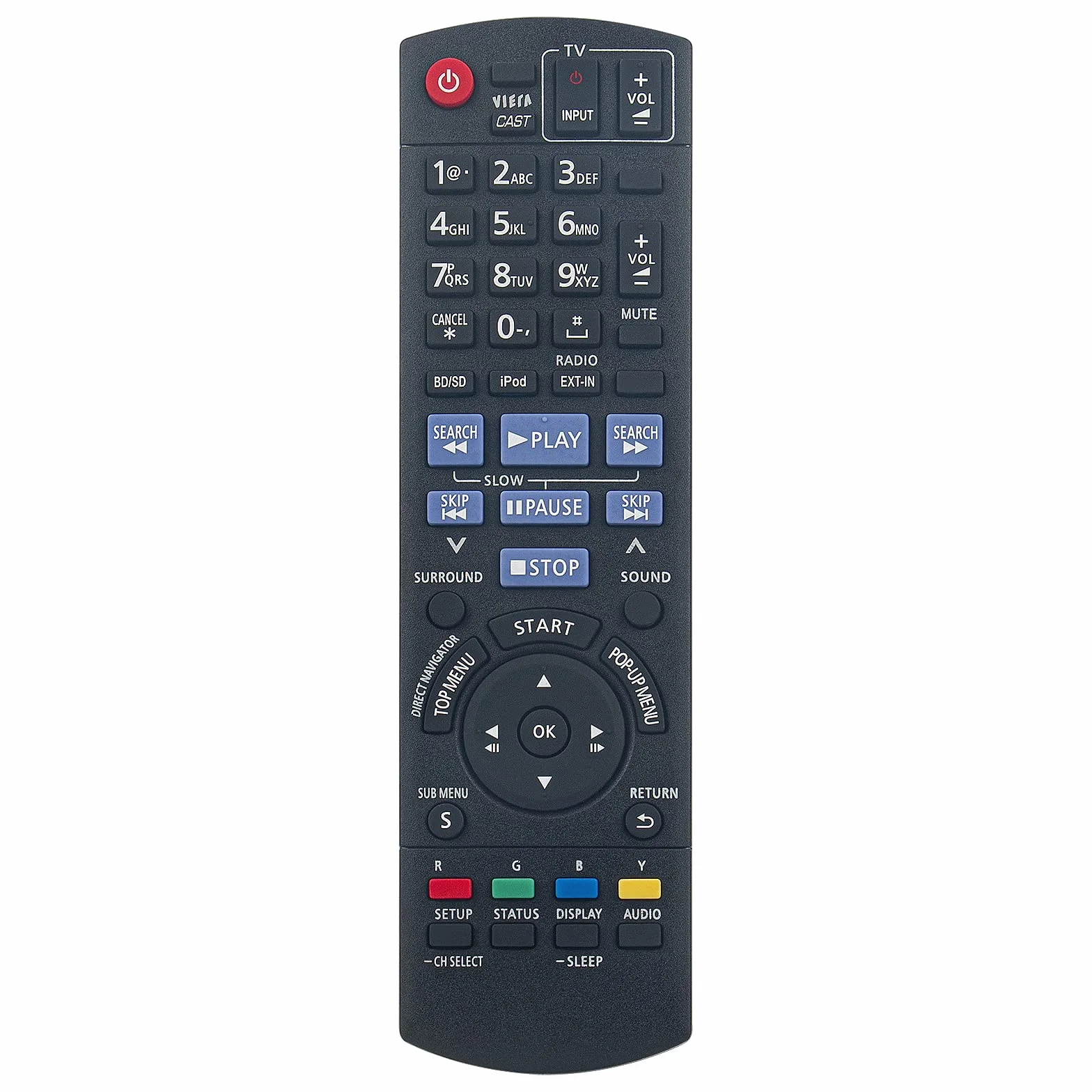 Nowy N2QAKB000072 Zamienny pilot zdalnego sterowania - N2QAKB000072 Zamiennik pilota DVD pasuje do pilota zdalnego sterowania PANASONIC DVD N2QAKB000072 SA-BT200 SA-BT300