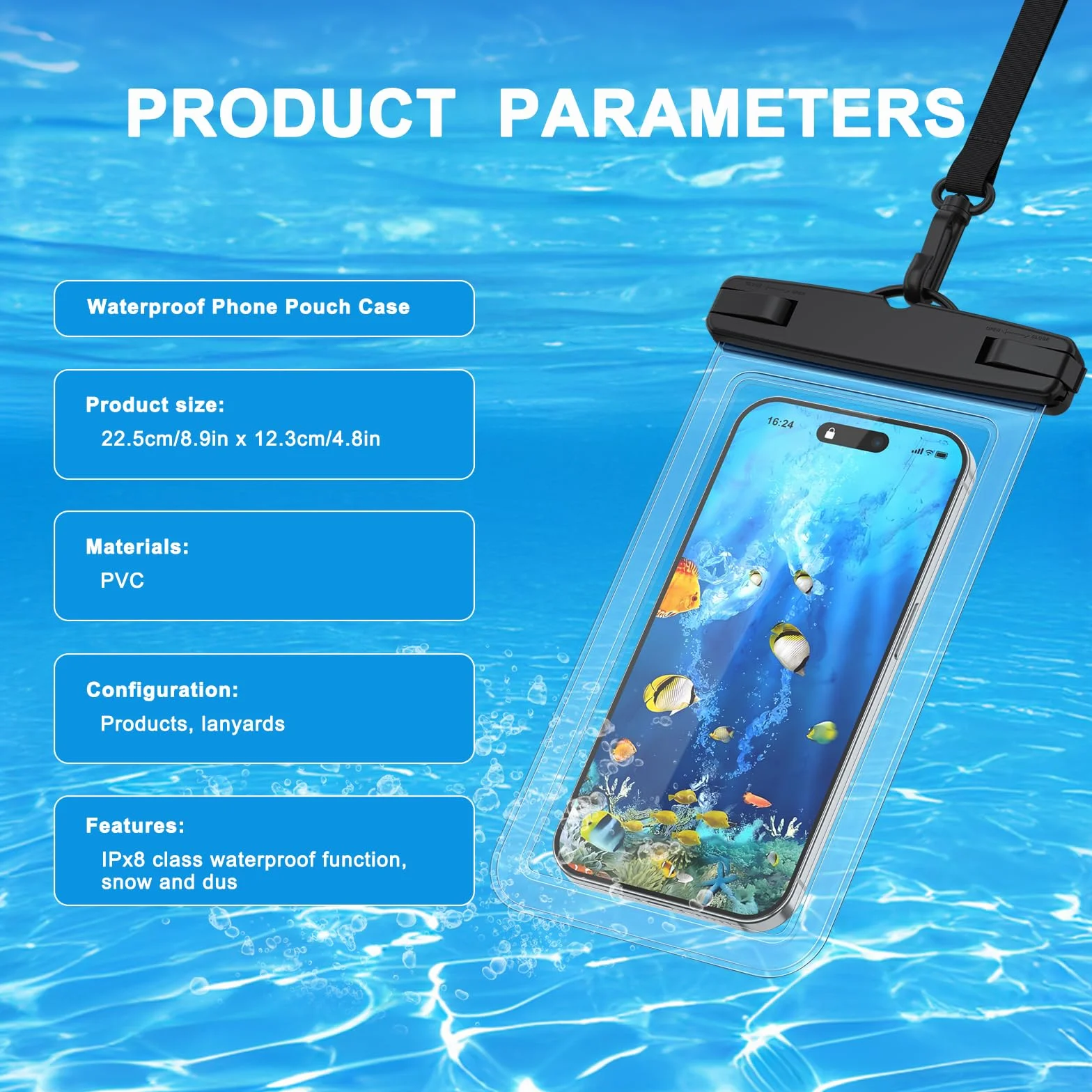 Mugust Wodoszczelne etui na telefon komórkowy do iPhone 16 15 14 13 12 11 Pro XS XR SE 8 7, Sumsung, Xiaomi, Huawei