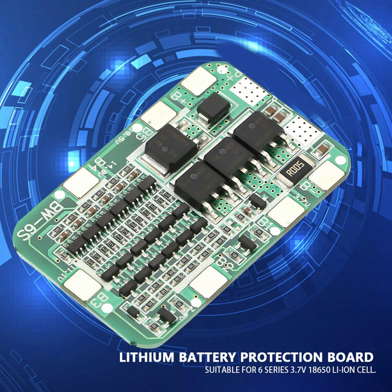Płytki Zabezpieczające Baterię PCB 3,7 V Liion Serii 6 z Zabezpieczeniem Przed Przeładowaniem, Nadmiernym Rozładowaniem, Przetężeniem i Zwarciem