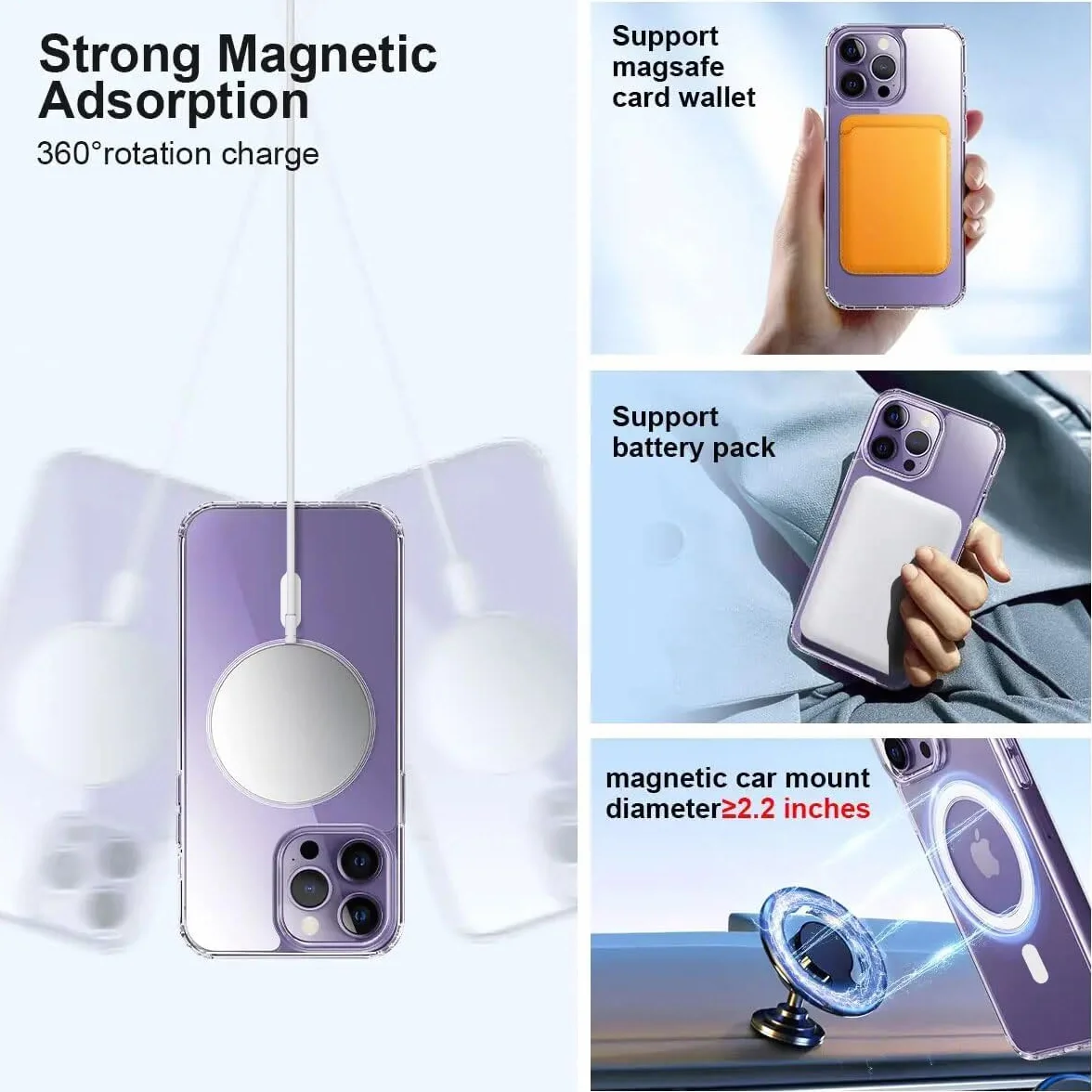Oprimio Magnetyczne etui do iPhone 12 / iPhone 12 Pro przezroczyste mocny magnes odporne na zarysowania poliwęglan MagSafe