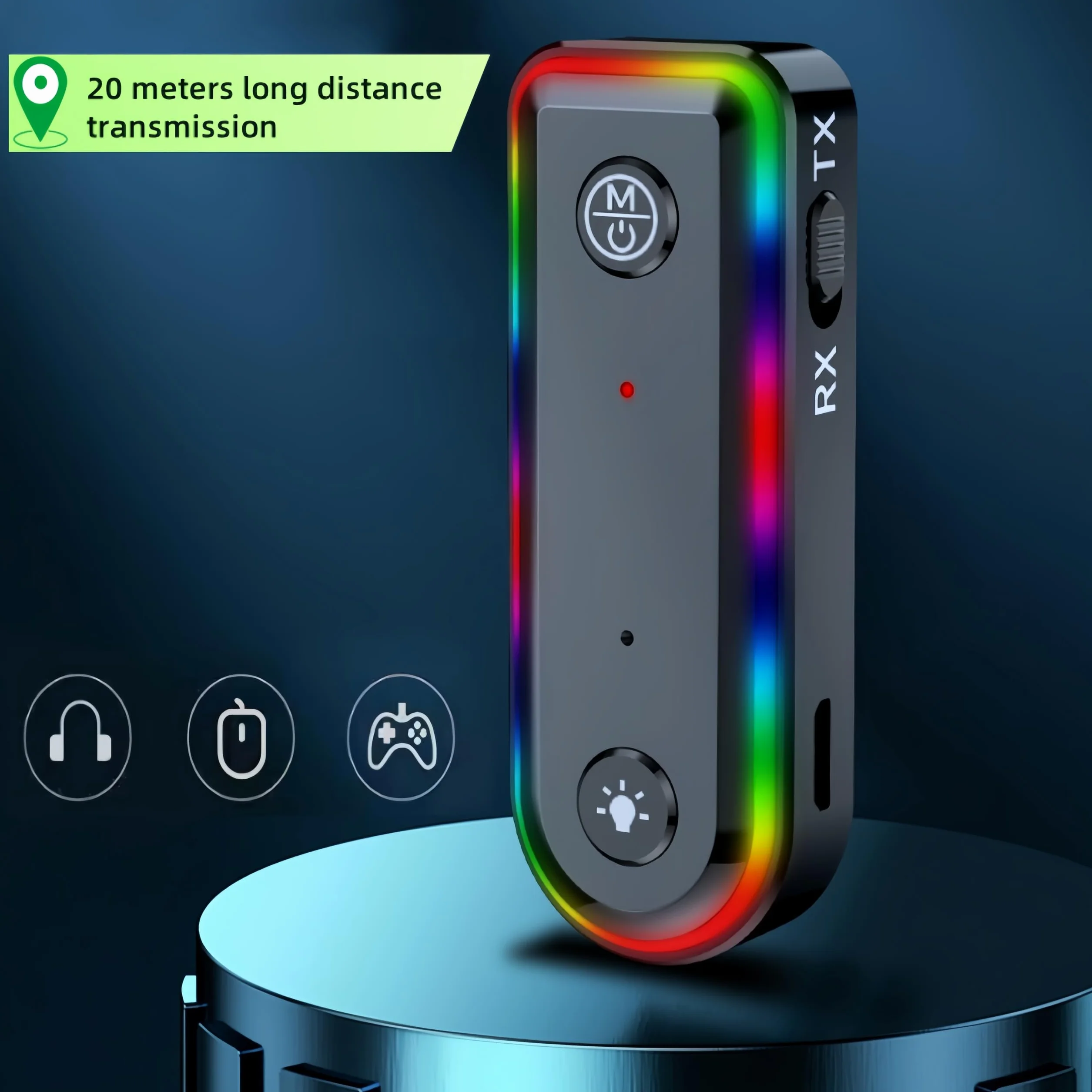 Samochodowy odbiornik Bluetooth5.0 Adapter Audio samochodowy, adapter AUX Bluetooth, redukcja szumów dla telewizora, głośników, PC i słuchawek