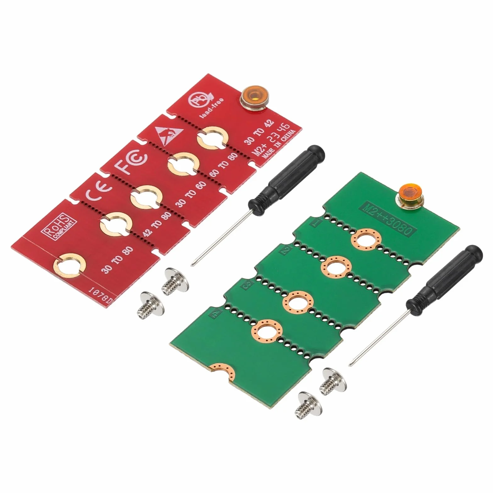 PATIKIL M2 NVME SSD rozszerzony adapter transferu karty 2230 2242 2260 2280, 2 szt. adapter przedłużający M.2 zmiana na długi rozmiar ze śrubokrętami do domowego biura, kawiarenek internetowych