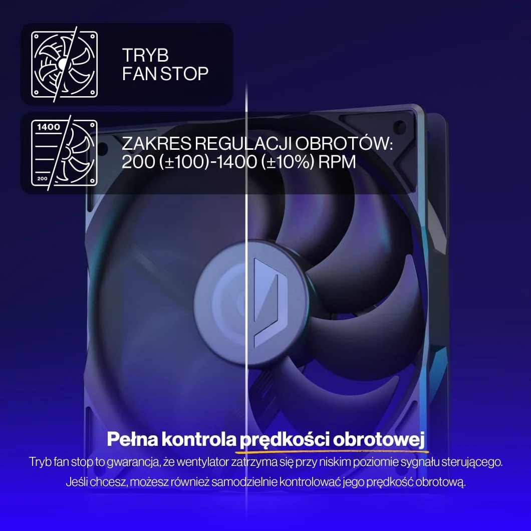 ENDORFY Stratus 120 PWM Wentylator PC 120 mm, Cichy Wentylator PWM, Łożysko FDB, Fan Stop, 1400 RPM, Chłodzenie Obudowy i Radiatorów, Czarny
