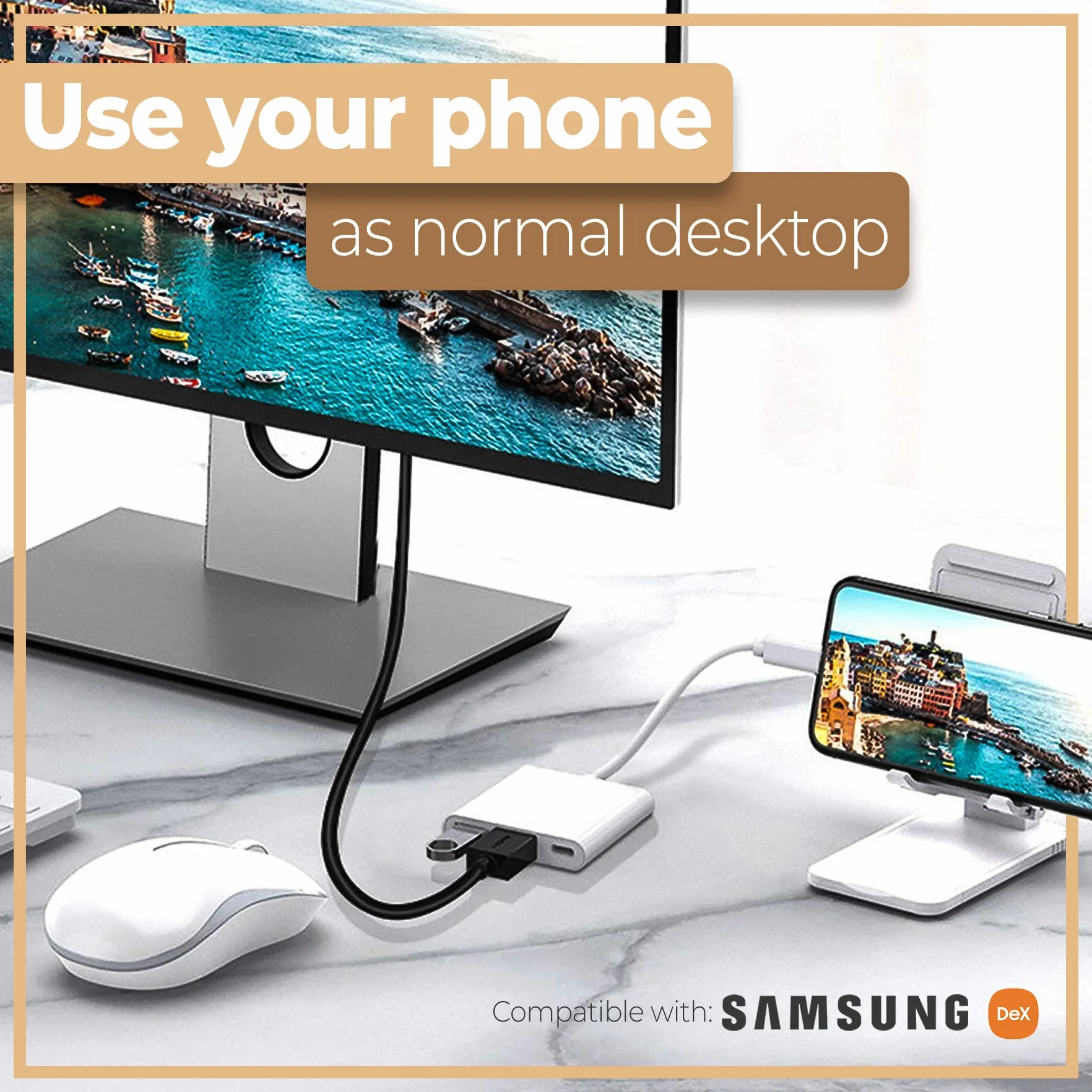 Retoo Adapter USB-C na HDMI 3 w 1, kabel 4K 60 Hz 1080p z audio, uniwersalny, aluminium, USB typu C na HDMI USB 3.1 USB-C do komputera, laptopa, Samsung S Note, OTG, srebrny