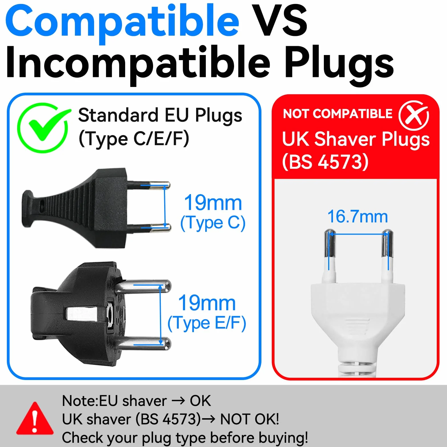 VGUARD UK Adapter podróżny, 3 sztuki w zestawie, wtyczka angielska, niemiecka, zasilacz podróżny, wtyczka Schuko EU do gniazda brytyjskiego, biały
