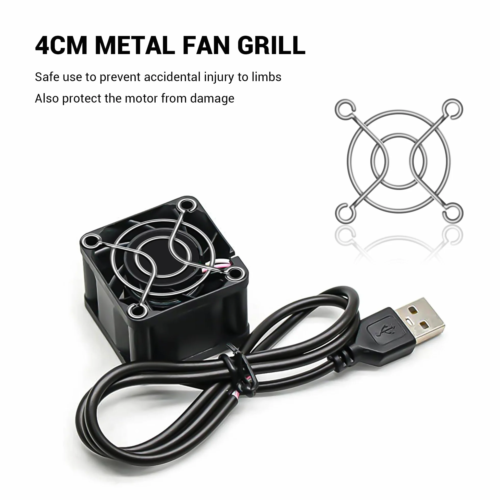 Fan Grill 40 mm - chromowane osłona wentylatora, kratka wentylatora, przepuszczająca powietrze, do drukarki 3D Akcesoria do wentylacji obudowy komputera (2 sztuki srebrne)