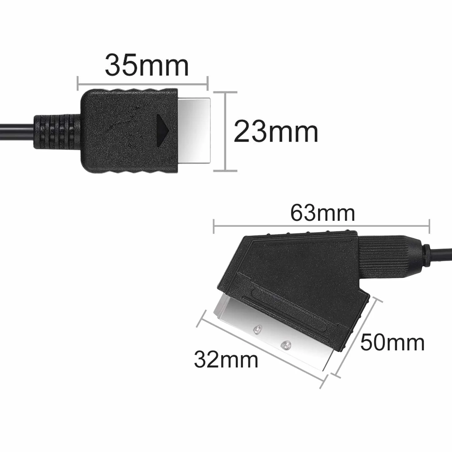 WANGCL 1.8m RGB Scart Cable Adapter do PS3 PS2 PAL