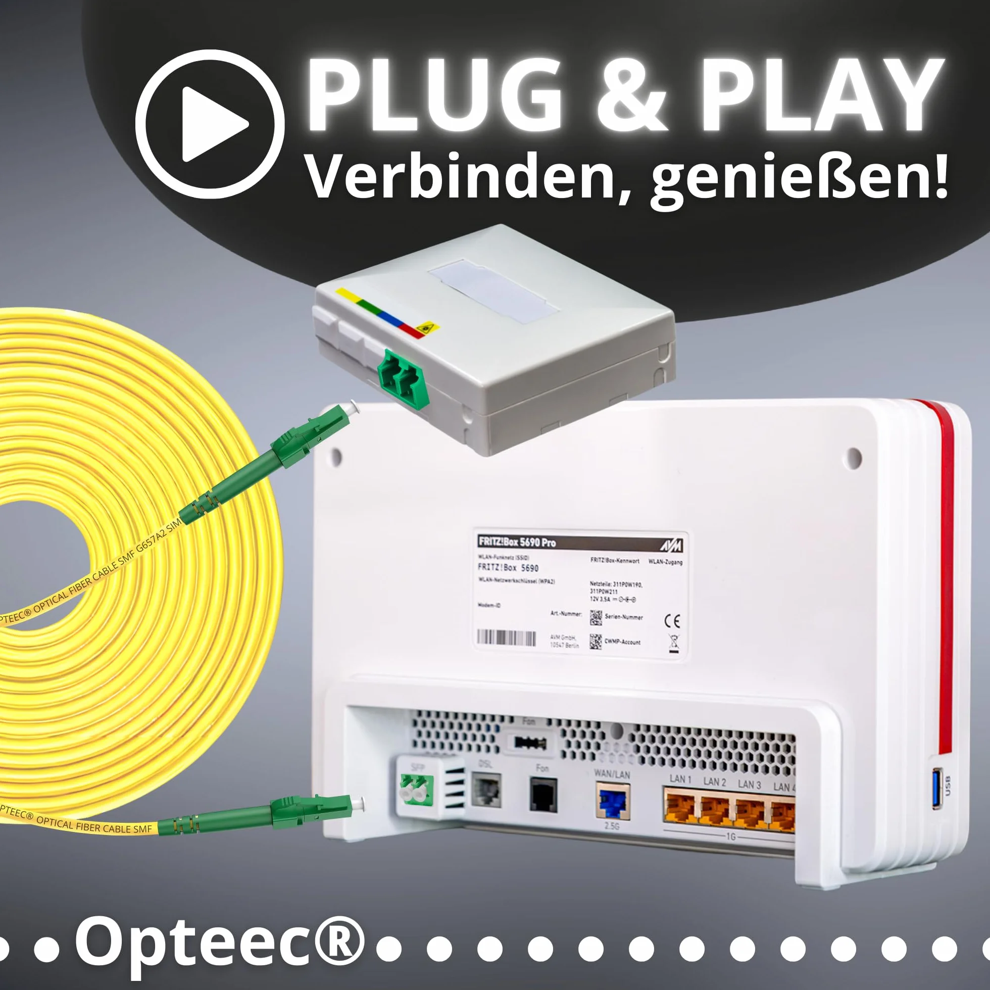 Kabel światłowodowy 3M LC/APC Simplex Żółty