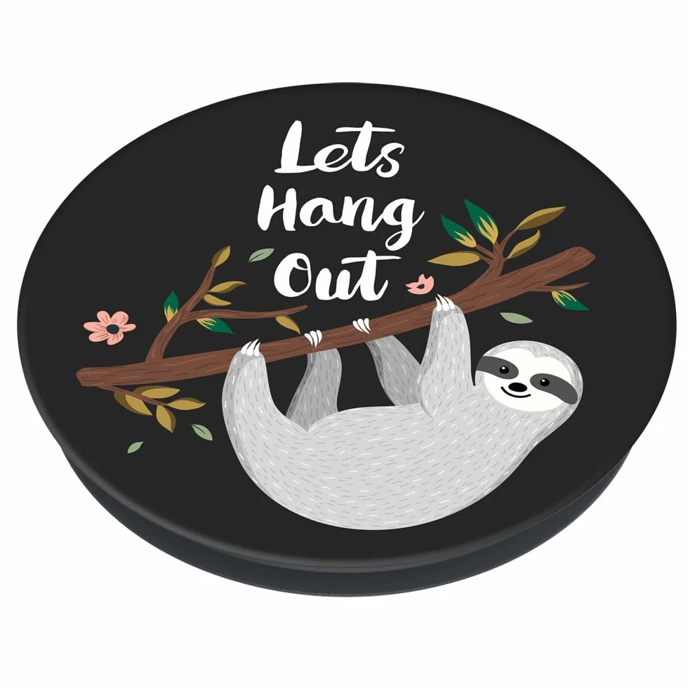 PopSockets | PhoneGrip | uchwyt i uchwyt do smartfonów | Włączany i wysuwany uchwyt na palec Basic | Sloth Leniwiec