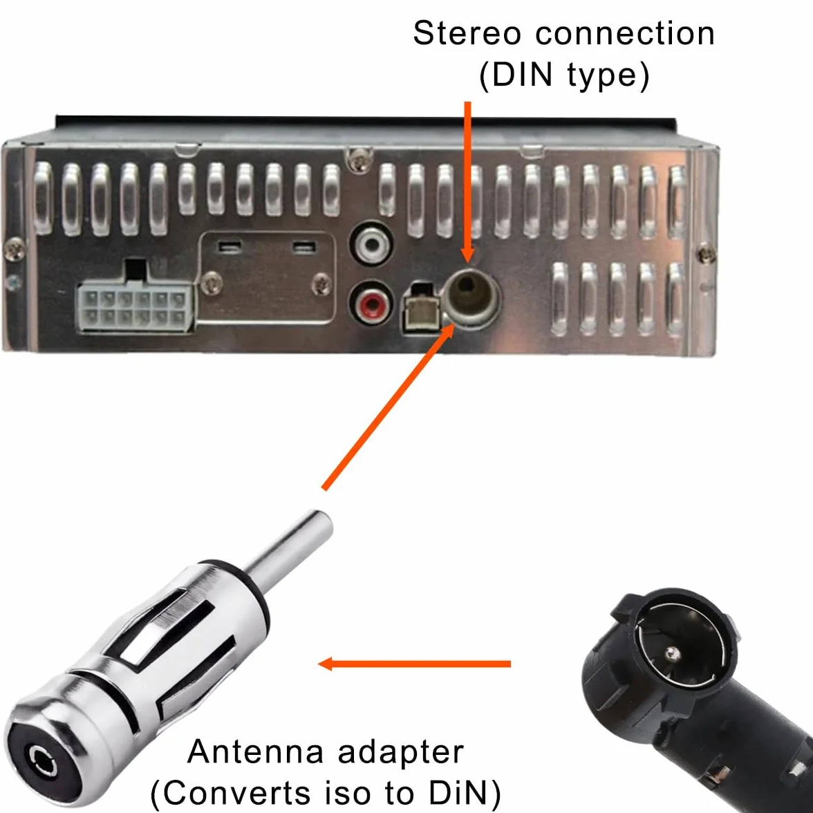 Adapter antenowy DIN - ISO złącze antenowe wtyczka wtyczka samochodowa wtyczka radio samochodowe adapter uniwersalny adapter do radia samochodowego (srebrny + czarny) - 8 szt