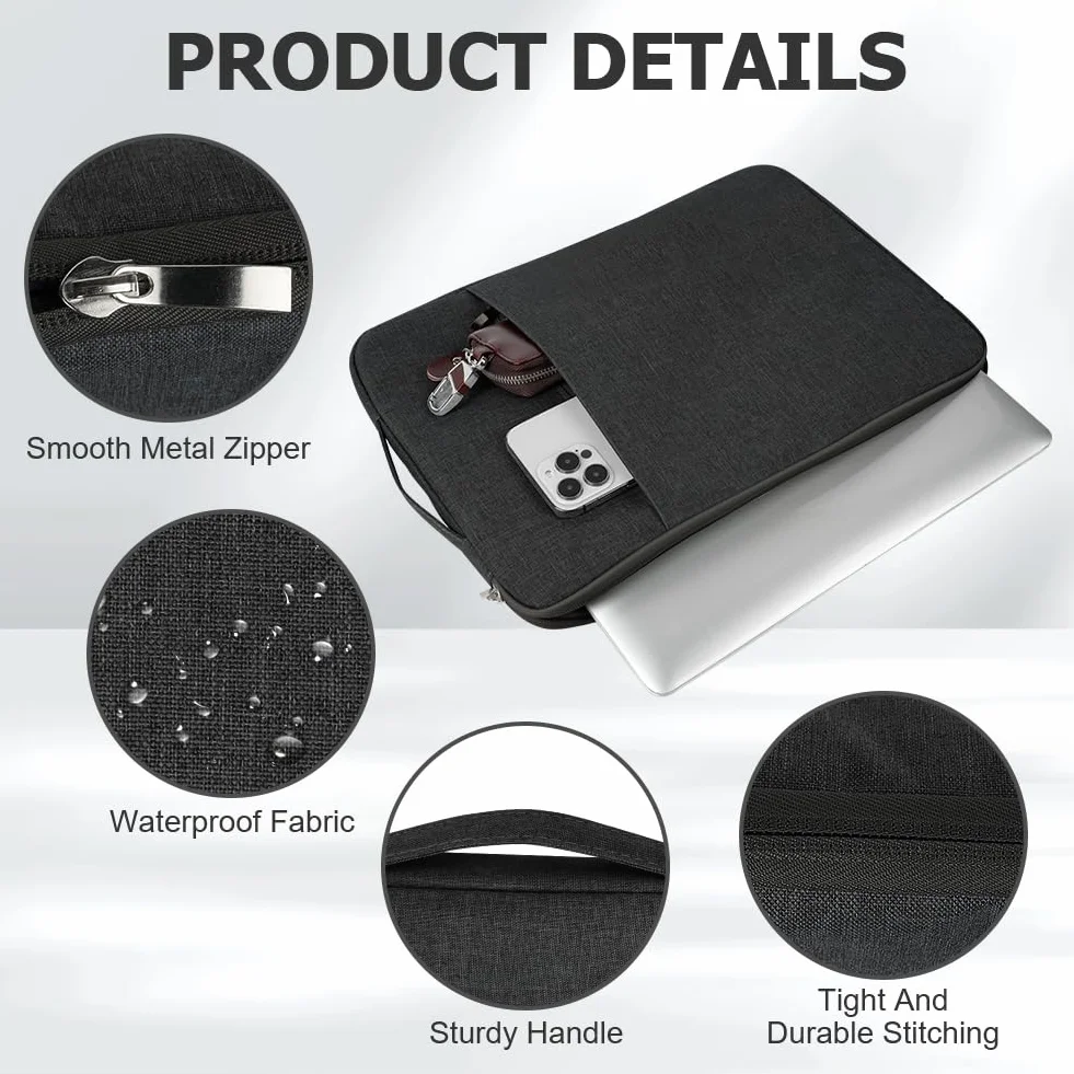 Flintronic Etui na laptopa, 14-calowe etui na laptopa, etui na laptopa do 14" HP Lenovo Dell Acer ASUS Chromebook Samsung Notebook, ochronna obudowa komputera